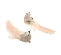 OUNONA Lot De 2 Oiseaux Décoratifs en Plumes : Plumes Artificielles en Mousse pour Sapin De Noël avec Clips - Décorations D'intérieur pour Mariage, Jardin