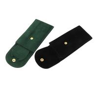 OUNONA Lot de 2 Pochettes de Voyage pour Montres Homme en Tissu Doux Anti-Rayures, Fermeture à Bouton-Pression, Couleur Noire et Verte, Étui Portable et Polyvalent pour Rangement