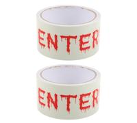 OUNONA Lot de 2 rubans de signalisation phosphorescents pour Halloween - Ruban d'avertissement « Défense d'entrer » pour maison hantée ou fête d'Halloween - 3 m x 0,5 cm