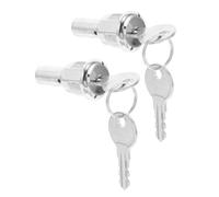 OUNONA Lot de 2 Serrures Métalliques Argentées pour Machine à Bonbons Cylindre Sécurisé, Fonctionnement Facile et Haute Sécurité pour Distributeurs Automatiques