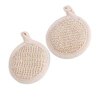 OUNONA Lot De 2 Serviettes De Bain Exfoliantes 8x8 Cm Morceaux En Coton Et Pointes Naturelles Pour Gommage Corps Quotidien, Nettoyage Peau, Accessoires Bain Polyvalents