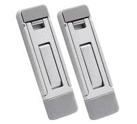 OUNONA Lot de 2 Supports de Clavier d'Ordinateur Portable en Alliage de Zinc Argenté Mini Rehausseurs Auto-Adhésifs Pliables et Réglables en 3 Positions Support Stable pour Bureau et