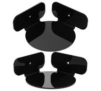 OUNONA Lot de 2 Supports Muraux D’Angle Circulaires Noirs Support Mural pour Caméra de Sécurité et Mini Haut-Parleur Étagère Flottante Compacte en Acrylique pour Moniteur et Routeur