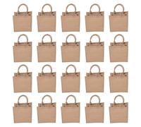 OUNONA Lot de 20 Sacs Cadeaux en Toile de Jute avec poignées, Sacs de Plage Vierges en Jute, de Courses réutilisables et doublés pour Demoiselles d'honneur, Loisirs créatifs, Livres,