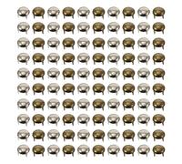 OUNONA Lot de 200 Rivets Ronds en à Quatre Mâchoires pour Vêtements et Accessoires Clous Décoratifs en Cuivre pour Paquet et Ceintures Couleur Argentée Résistance Mécanique