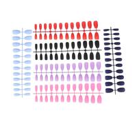 OUNONA Lot de 24 sets de Faux Ongles en Forme de Danseuse Autocollants Couverture Complète 6 Couleurs Assorties Finition Mate Adaptés aux Femmes Enceintes et Usage Salon ou Domicile