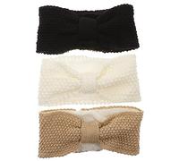 OUNONA Lot de 3 Bandeaux Tricotés pour Femmes Écharpes Épaisses Bandeaux d'Hiver Chauds Accessoires de Sport Taille Unique Confort