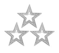 OUNONA Lot de 3 Broches en Alliage Moulé D’Étoile Creuse 4X4 CM Ornées de Scintillants Broche pour Vestes et Vêtements Femmes Ornement Vintage Élégant pour Mariage et Soirée