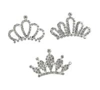 OUNONA Lot de 3 Peignes Diadème Petite Tiare Strass pour Garçon et Filles, Accessoire Cheveux Fête Anniversaire Noël, Décorations Coiffure Fille Délicates Plusieurs styles