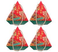 OUNONA Lot de 4 Boîtes à Bonbons en Carton Compactes et Légères, Décorations du Nouvel An 2024, Motif Dragon, Emballage Présent Festif pour Friandises et Présent de Fête, Coffret