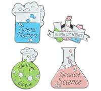 OUNONA Lot de 4 Broches de Chimie en Émail pour Vêtements Paquet à Dos et Foulards Broches pour Enseignants Accessoires de Mode Solide et Sûr