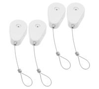OUNONA Lot de 4 Câbles Antivol Télescopiques 1 M Blancs avec Boîtier Verrouillable, Boîtes Antivol Rétractables pour Sécurité Ordinateur Portable, Télécommandes et Manettes, Câble