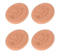 OUNONA Lot de 4 Chauffe-Pains Ronds en Terre Cuite Poreuse - Pierres Chauffantes pour Panier à - Maintien Naturel Chaleur et Humidité - Accessoire de Cuisson pour Viennoiseries