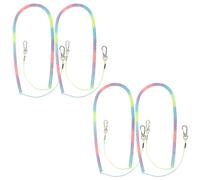 OUNONA Lot de 4 Cordons pour Canne à pêche : Cordon enroulé pour Outils à Main, Kayak, Laisse rétractable de 3 m avec mousquetons pour Pinces et Accessoires de Navigation.