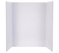 OUNONA Lot de 4 panneaux d'affichage pliables en trois - 61 x 41 cm (24 x 16 pouces) - Panneaux de projet en carton ondulé blanc pour expositions scientifiques, projets scolaires, présentations