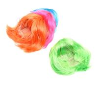 OUNONA Lot de 4 Perruques de Fête Colorées pour Cosplay Adultes, Coiffure Fausse Chevelure Bob Multicolore, Soirée Costumée Carnaval et Déguisement