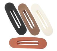 OUNONA Lot de 4 Pinces à Cheveux Plates Matte, Tailles Moyennes, Clips Griffes Résistants en Plastique, Accessoires Cheveux pour Femmes, Multi-couleurs Beige Caramel Noir Marron, Usage