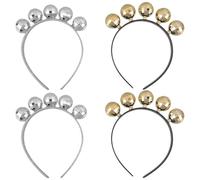 OUNONA Lot de 4 Serrage-Têtes Boule Disco Argenté et Doré Accessoires Cheveux à Facettes Miroir Années 70 Bandeaux de Fête Vintage pour Carnaval Anniversaire et Soirées Festives