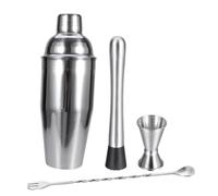 OUNONA Lot De 4 Shakers à Cocktail en Acier Inoxydable 750 ML Kit Professionnel Outils De Mixologue pour Barman Préparation De Boissons Alcoolisées Doseur Et Becs Verseurs