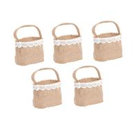 OUNONA Lot de 5 Sachets à Bonbons en Lin Marron Paquet de Fête Élégants pour Mariage Contenant de Rangement pour Bonbons Décorations Rustiques et Emballage Présent pour Événements