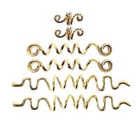 OUNONA Lot de 6 Bijoux Tressés Dorés pour Cheveux, Accessoires pour Tresses Dreadlocks, Manchettes et Pendentifs, en Métal, Taille Moyenne, pour Femmes, Coiffure Africaine et Chignons