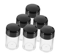 OUNONA Lot De 6 Boîtes à Poudre Vides 3g Plastique Robuste Noir Récipient à Poudre De Maquillage Petit Format Pour Accessoires De Voyage Pot Rechargeable