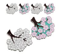 OUNONA Lot de 6 Broches à Bijoux en Émail Motif Fleurs de Cerisier, Épingles Décoratives en Alliage pour Vêtements, Paquet à Dos, Accessoires Mode Femme, Badges Floraux Élégants
