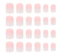 OUNONA Lot de 6 faux ongles carrés à coller - 24 pièces/lot - Élégants ongles courts carrés à couverture complète - Faux roses dégradés à coller pour femmes et événements de mariage