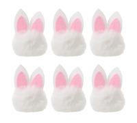 OUNONA Lot de 6 Mini Lapins de Pâques en Peluche - Lapins en Peluche pour Barrettes, Décorations de Pâques à Faire Soi-même - Ornements Miniatures en pour La Décoration Intérieure - Pompons