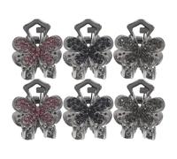 OUNONA Lot de 6 pinces à cheveux - Mini pinces en métal ornées de strass - Accessoires élégants pour chignons et coiffures relevées - Accessoires pour cheveux de demoiselles d'honneur et de