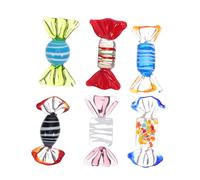 OUNONA Lot de 6 Set de Décorations en Verre Coloré Imitation Bonbons Ornements Décoratifs pour Maison et Noël Accessoires Photo et Remplissage de Bocaux Artisanat Soufflé à la Main