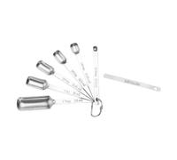 OUNONA Lot de 7 Cuillères Doseuses en Acier Inoxydable Multifonctions, Graduées Racloir Plat, Assortiment pour Pâtisserie Cuisine, Ustensiles de Mesure Précis pour Ingrédients Secs