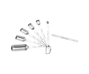 OUNONA Lot de 7 Cuillères Doseuses en Acier Inoxydable Multifonctions, Graduées Racloir Plat, Assortiment pour Pâtisserie Cuisine, Ustensiles de Mesure Précis pour Ingrédients Secs