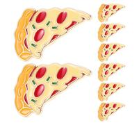 OUNONA Lot de 8 broches en forme de pizza : jolie broche de dessin animé de restauration rapide pour vêtements et sacs - Broche pizza en alliage, bijoux pour tenue décontractée de soirée