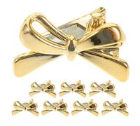 OUNONA Lot de 8 mini pinces à cheveux nœud dorées - Pince à cheveux nœud en métal antidérapant style alligator pour femmes et filles, idéale pour les fêtes, les danses et les mariages.