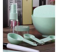 OUNONA Lot De 9 Outils Pour Masques Faciaux Grosse Taille Vert, Bol De Mélange, Spatule, Pinceau, Éponge, Pot Et Jauges, à Outils Pratique Pour Soins Du Visage Au Quotidien
