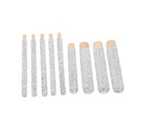 OUNONA Lot De 9 Poignées De Pinceaux De Maquillage Manche En Bois Sans Couture Style Paillettes Festival Universel Pour Cosmétiques Blanc À Percer