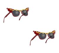 OUNONA Lunettes de maquillage amusantes pour fête dansante - 2 pièces, lunettes hot dog pour soirée masquée, multicolores, 18 x 7 x 6 cm