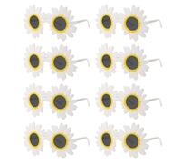 OUNONA Lunettes de Soleil à Fleurs Marguerite Accessoire Original 8pcs en Plastique Confortables pour Fête Plage et Cosplay pour Adultes et Garçon et Filles