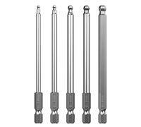 Ounona magnétique Boule Boule Embouts de tournevis à tête hexagonale hexagonale de 2,5 mm 3 mm 4 mm 5 mm 6 mm Embouts de tournevis Barre de 100 mm - 5 pcs