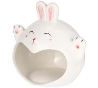 OUNONA Maison de Hamster en Céramique Blanche Forme Animal, Nid Frais et Facile à Nettoyer, Cachette Privée pour Petits Animaux la Maison L'école