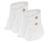 OUNONA Manchettes Décoratives en Dentelle Blanche 1 Paire Fausses Manches Amovibles en Coton Accessoires de Robe pour Femmes Manches à Volants pour Mariage Cosplay et Tenue Élégante
