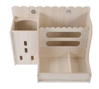 OUNONA Mangeoire à Foin Support Pratique en Bois Beige pour Lapins Maintien Propre Cage pour Ajouter Facilement pour Alimentation Lapin en Cage