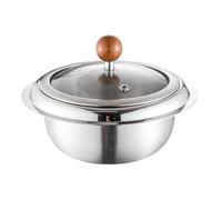 OUNONA Marmite Coréenne en Acier Inoxydable 18 CM avec Couvercle Hermétique Compatible Plaques Induction et Gaz Bol Multifonction pour Bibimbap Soupe et Ragoût Ustensile la Cuisine