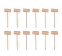 OUNONA Marteaux à Gâteaux en Bois 50 Pcs, Petits Maillets Ronds N°2 pour Fruits de Mer, Mini Maillets en Bois Naturel, Outils Compacts pour Crevettes, Crabes et Homards, Usage la Cuisine