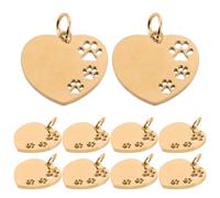 OUNONA Médailles D'identification Forme Cœur Ajouré Lot de 10 pour Chiots en Acier Inoxydable Or, Étiquettes Vierges Usage Polyvalent pour Chien Événement Spécial