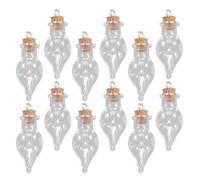 OUNONA Mini Bouteilles en Verre Forme Goutte Lot de 32 avec Bouchon Liège Accessoires Décoratifs pour Loisirs Créatifs et Rangement pour et Présents d'anniversaire