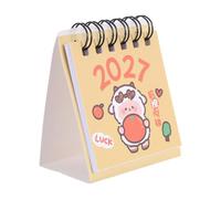 OUNONA Mini calendrier de bureau 2026-2027, calendrier à rabat sur pied, reliure spirale double, de juillet à décembre, idéal pour l'école à la maison, le bureau et un usage quotidien,