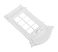 OUNONA Miniature Plastic Dollhouse Window Frame with European Roman Column Design for DIY Crafts Educational Model Accessories for Hobbyists and Creative Home Scenes