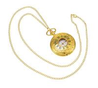 OUNONA Montre De Poche Rétro Vintage en Alliage Doré pour Hommes Et Femmes, Montre à Chiffres Romains Suspendue pour Fête Et Usage Quotidien, Modèle Compact avec Coffret Noir Petit Format